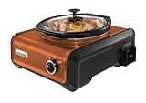Crock-Pot SCCPMD2-CP Hook Up Round Connectable Entertaining System, 2-Quart, Metallic Copper