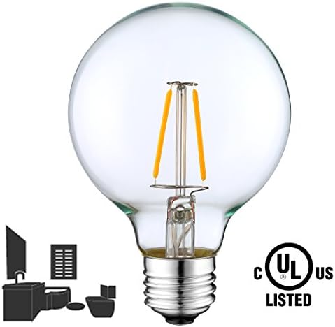 Bathroom LED Light Bulb - Perfect for mirrors or vanities - G25 Globe 25 watt equivalent bulbs