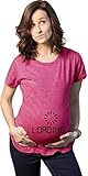 Baby Loading Maternity T Shirt Funny Geeky Computer Pregnancy Tee (Heather Pink)