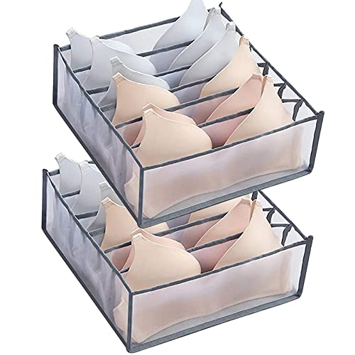 Photo 1 of TOOVREN Drawer Organizers for Clothing 6PCS, Wardrobe Clothes Organizer, Dresser Drawer Organizer Clothes Jeans Storage Socks Underwear Organizer (Shirt+Jeans+T-Shirt+Bra+Underwear+Socks Grids, Gray)