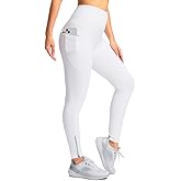 SANTINY Women's Fleece Lined Winter Leggings Water Resistant High Waisted Thermal Hiking Running Warm Pants Women Pockets(White_XXL)