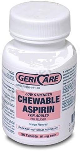 Aspirin Adult Chewable 81 mg Tablets 36 Count by Geri-Care