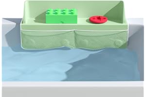 E1F1NN DOT Bathtub Splash Guard for Kids with Soft Silicone, Splash Guard for Tub with Toy Storage Holder, Ledge Splash Guard for Baby Toddler, Tub Water Splash Guard Bathroom Accessories