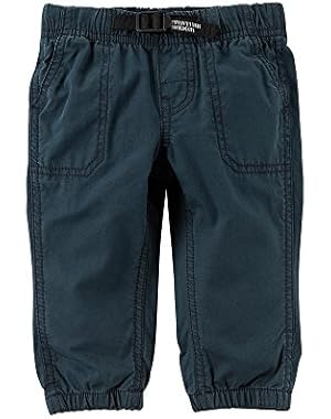 Baby Boys' Buckled Poplin Pants