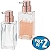 mDesign Square Glass Refillable Liquid Soap Dispenser Pump Bottle for Bathroom Vanity Countertop, Kitchen Sink - Holds Hand Soap, Dish Soap, Hand Sanitizer, Essential Oils - 2 Pack - Clear/Rose Gold