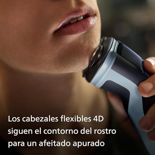 Serie X3000 Afeitadora Eléctrica Hombre, Máquina de Afeitar Barba con Cortapatillas, 27 cuchillas, Cuida la piel, 45min de uso, En Seco y Húmedo, Recargable, X3053/00, Azul