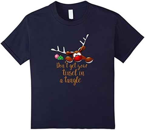 Kids Christmas fun don't get your tinsel in a tangle t-shirt 8 Navy