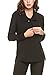 ACEVOG Womens Casual Chiffon Ladies V-Neck Cuffed Sleeve Blouse Tops (Large, Black)