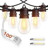 addlon 100FT(2-Pack*50FT) LED Outdoor String Lights