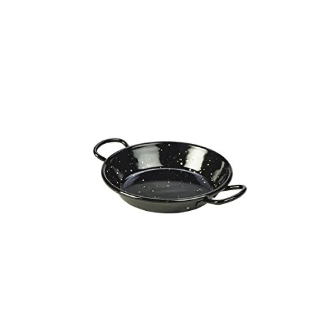 Genware NEV-E0212 Enamel Miniature Paella Pan, 12 cm, Black (Pack of 10)