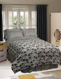 Flower Skull Full-size 6-piece Bed in a Bag with Sheet Set tatoo inspired design