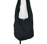 Hippie Hobo Sling Crossbody Cotton Bag Purse Thai Top Zip Handmade Color Black
