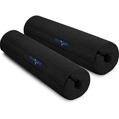 Yes4All Foam Bar Pad â€“ Olympic Barbell Pad â€“ Barbell Squat Pad â€“ Barbell Neck Pad for Squats, Hip Thrusts â€“ Weight Lifting Bar Pad (Black, Set of 2)