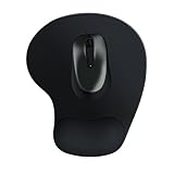 Mouse Pad with Wrist Support - DUTISON Black Silicone Ergonomic Gel Wrist Support Mouse Pad Mat for Office, Computer, Laptop - Non-Slip Rubber Base