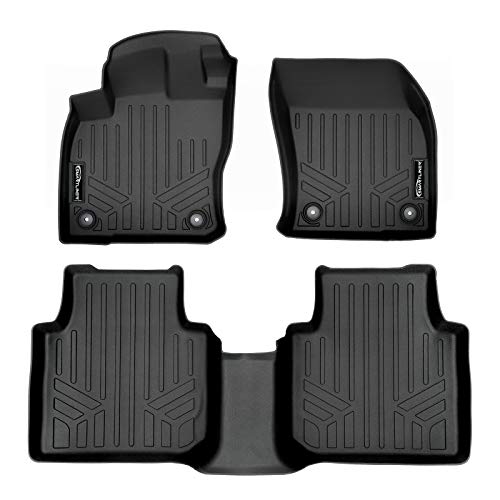 SMARTLINER Juego de alfombrillas de ajuste personalizado de 2 filas, color negro, compatible con Volkswagen Tiguan 2018-2023, todos los modelos