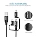 Multi USB Cable, CHOETECH 6ft 3 in 1 Braided Cable with Lightning / Type C / Micro USB Connector, [MFi Certified] Charge & Sync Cable for iPhone, iPad, Galaxy and More iOS & Android Devices