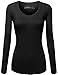 Fifth Parallel Threads FPT Womens Basic Scoopneck Long Sleeve T-Shirt (S-3XL) Black M