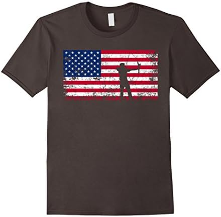 Men's American Flag Archery T-shirt - Archery Team Gift Small Asphalt