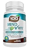 100% Natural Brain Function Support for Memory, Focus & Clarity - All-in-One Mental Performance Supplement, With Ginkgo Biloba, St John's Wort, DMAE, L-Glutamine, Bacopa & More, By 100 NATURALS