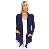 Isaac Liev Women's Lightweight Flyaway Cardigan Shrug with Pockets S-XXXL - Made in USA