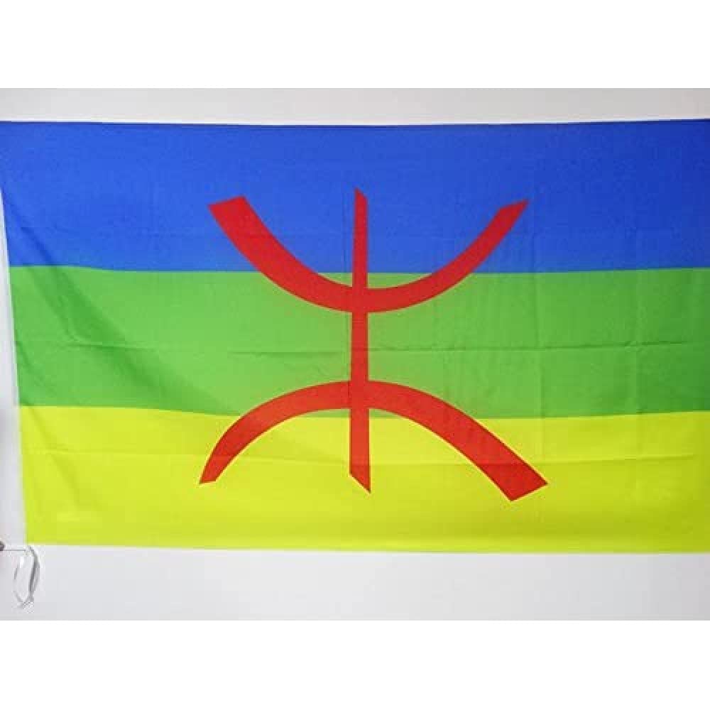 AZ FLAG - Kabylie Flag - 2x3 Ft - Berber Kabylia Banner with Sleeve - 100% Polyester - Fade Resistant - Vivid Colors - 2' x 3' Feet - 90x60 Cm