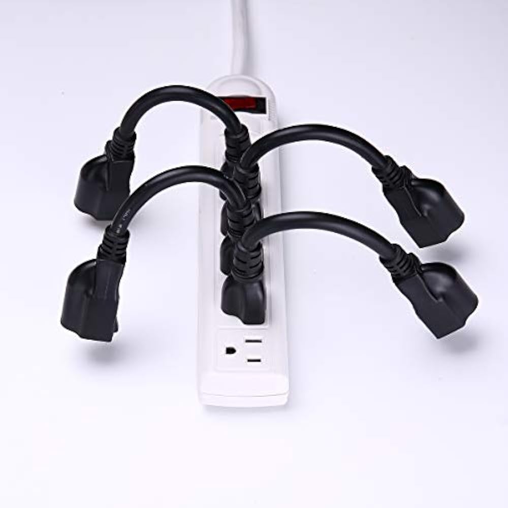 UL Listed Short Power Extension Cord Outlet Saver, 16AWG/13A, Prong (4