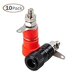 Conwork 10-Pack Speaker Terminal Binding Post Banana Plug Socket Connector for In-Wall Plate 5 Pair