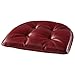 Klear Vu The Gripper Faux Leather Upholstered Button Tufted Pad, Pack of 2 Chair Cushions, One Size, Red