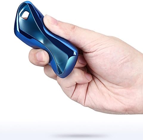 ontto Smart Display Remote Key Fob Cover Case Shell Holder with Keychain Keyring Soft TPU Key Skin Keyless Fit for BMW 5 Series 7 Series Blue - Image 4