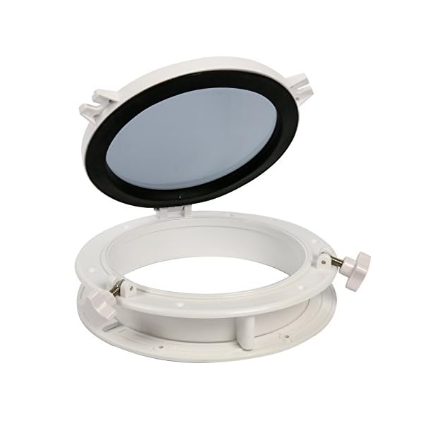 Amarine-made-Boat-Yacht-Round-Opening-Portlight-Porthole-10-Replacement-Window-Port-Hole-ABS-White-Tempered-Glass-Marineboatrv-Portlight-Hatch