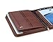 Professional Business Padfolio Portfolio Briefcase Style Organizer Folder Notepad and 4 Ring Binder - Brown Synthetic Leather