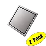 KES Invisible Tile-in Drain 6-Inch by 6-Inch SUS 304 Stainless Steel Rustproof with Strainer 2 Pack, V252S15-P2