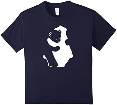 Kids Need A Bear Hug? T shirt 2 Cute Hugging Bear Shadows 6 Navy