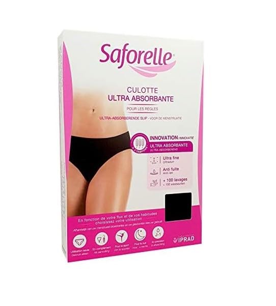 Saforelle Ultra Absorbent Briefs - L (40) Pack of 4, Black