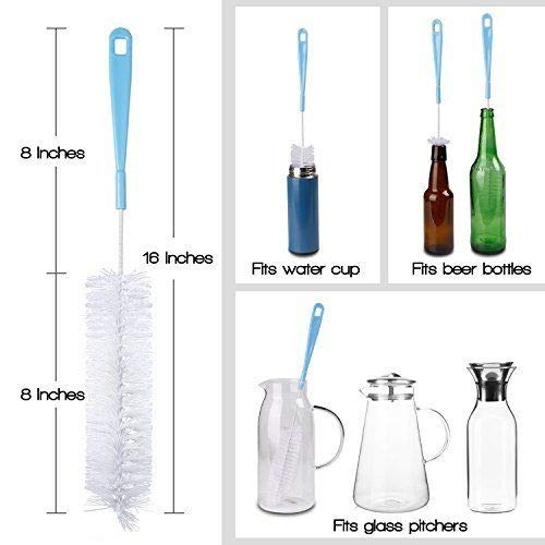 2 Pack Long Bottle Brushes, Bottle Cleaning Set Brush Cleaner for