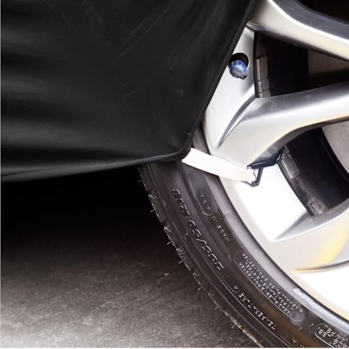 TECTICO Car Cover SUV Elastic Breathable Stretch Soft Dust Protection Universal Car Cover for Indoor Garage, 4.5-4.75 Metres, Black