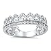 Cubic Zirconia Crown Eternity Band .925 Sterling Silver Ring Size 5