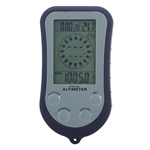 DatC - Camping & Hiking Tool - 8 In 1 Multifunctional Altimeters Digital LCD Compass Manometer Thermometer Theodolite Clock Outdoor Climbing Travel Tool - 1PCs