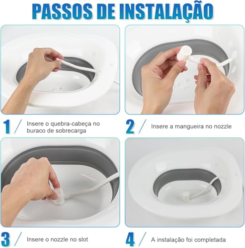 Bacia Bidê Portátil para Banho de Assento, Bacia Feminina Dobrável, Assento no Vaso Sanitário, Banheira para Assento de Vaso Sanitário, Bacia Banho de Assento Adulto