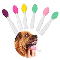 FADDA Dog Toothbrush Double Side Soft Silicone Dental Brushes Kit with Long Handle 6 Packs