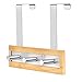 ToiletTree Products Bamboo Stainless Steel Over-The-Door Towel Hooks - Durable Coat, Clothes, and Towel Rack to Use in The Bathroom, Laundry Room, and Closet - 3 Hooks
