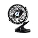 Glovion Mini Desk Fan, Clip-on Stroller Fan, 2600mAh Rechargeable Battery Clip Fan, 360 Adjustable Wind, Personal Clip or Desk Fan with Speeds Settings, Indoor& Outdoor Personal Cooler - Black