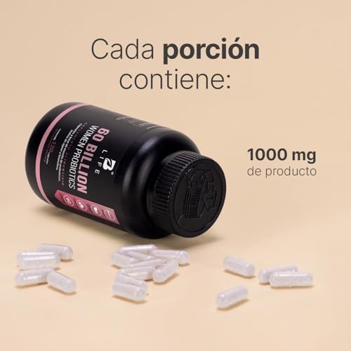 Probióticos para Mujer 120 cápsulas | 60 Billones con Bromelina e Inulina de Agave | 12 Cepas para Salud Digestiva | 60 Billion Womens Probiotic B Life