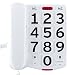 Home Intuition Amplified Single Line Corded Desk Telephone with Large Easy to Read Buttons and Extra Loud Ringer