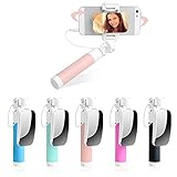Mini Selfie Stick Extendable Monopod With Mirror For IPhone 6s 6 Plus 5s 5 Android Samsung Galaxy S7 Edge/S4 Smart Phones(Pink)