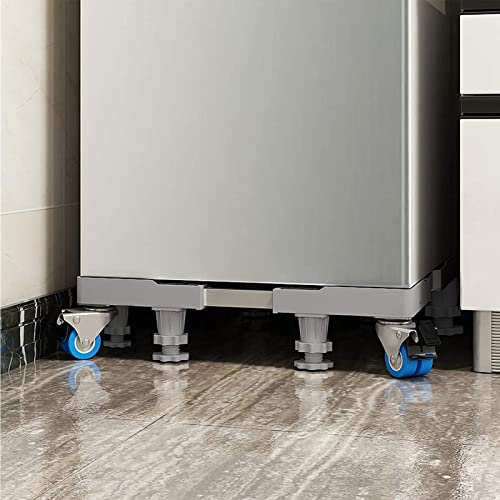 NIUXX Washing Machine Base with 8 Feet + 4 Wheels for Washing Machine, Fridge and Dryer, Adjustable Washing Machine Base with Non-Slip Shock Absorption Function, (Adjustable: 42-66 cm)