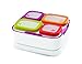Rubbermaid Balance Pre Portioned Meal Kit Food Storage Containers, White/Beet Red, 11 Piece Set including Lids|Bento Box Style | Microwave and Dishwasher Safe