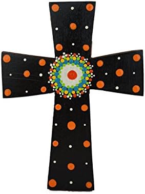 Costa Rican hand painted wall cross (Medium - Black)