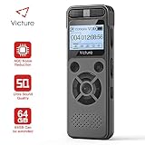 Victure Digital Voice Recorder 8G Voice Activated Recorder with MicroSD Card Slot Up to 64GB USB Mini Tape Dictaphone for Lectures Meetings Interviews MP3 Music Recording Playback