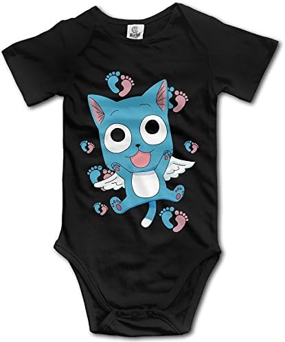 ASHIN Anime Aye Sir Fairy Tail For 6-24 Months Boys&Girls Short Sleeve Romper Bodysuit 18 Months Black